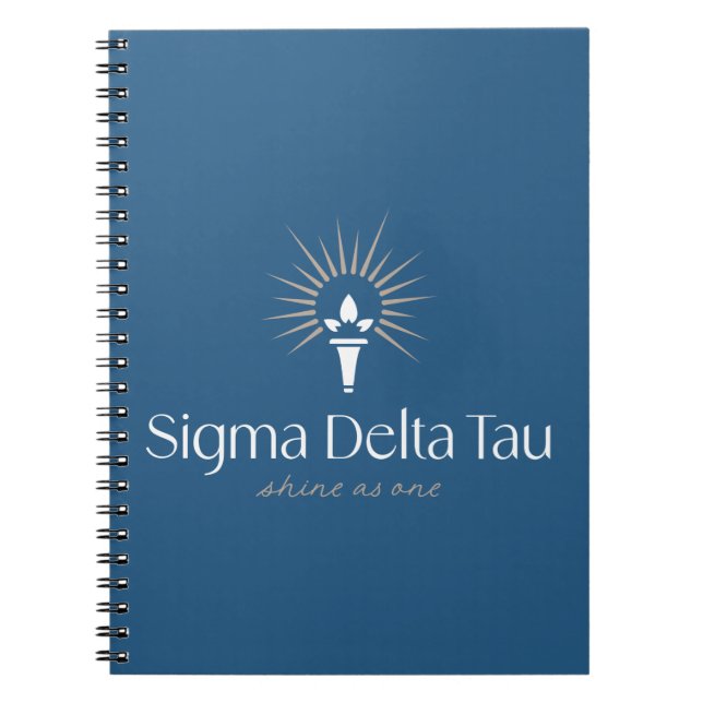Sigma Delta Tau Sorority Torch & Sunburst Logo Notebook (Front)