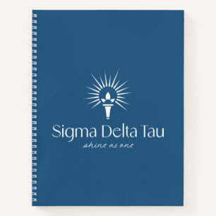 Sigma Delta Tau Sorority Torch & Sunburst Logo Notebook