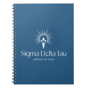 Sigma Delta Tau Sorority Torch & Sunburst Logo Notebook