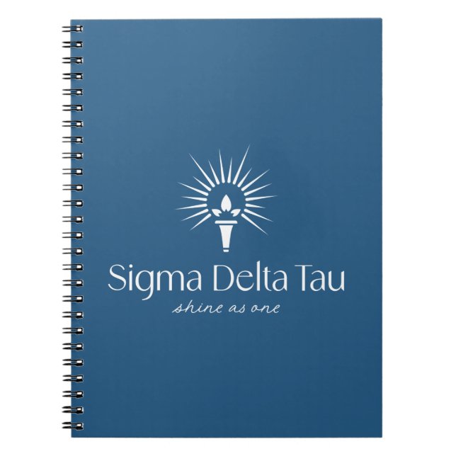 Sigma Delta Tau Sorority Torch & Sunburst Logo Notebook (Front)