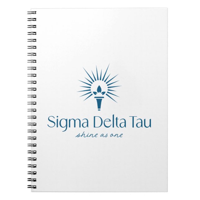 Sigma Delta Tau Sorority Torch & Sunburst Logo Notebook (Front)