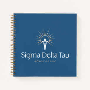 Sigma Delta Tau Sorority Torch & Sunburst Logo Notebook