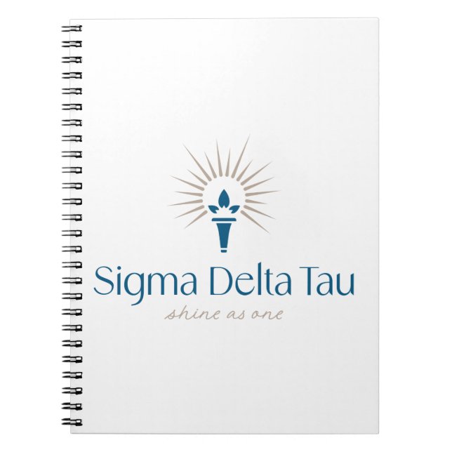 Sigma Delta Tau Sorority Torch & Sunburst Logo Notebook (Front)
