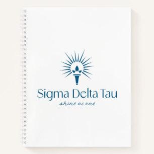 Sigma Delta Tau Sorority Torch & Sunburst Logo Notebook
