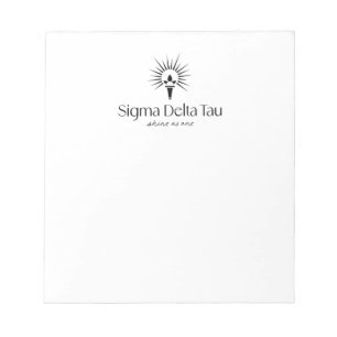 Sigma Delta Tau Sorority Torch & Sunburst Logo Notepad