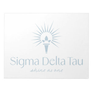 Sigma Delta Tau Sorority Torch & Sunburst Logo Notepad