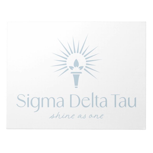Sigma Delta Tau Sorority Torch & Sunburst Logo Notepad (Front)