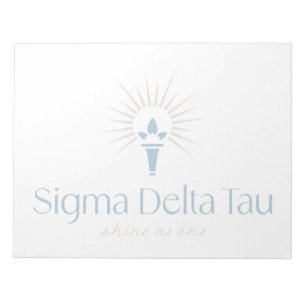 Sigma Delta Tau Sorority Torch & Sunburst Logo Notepad