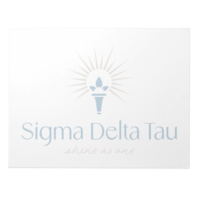 Sigma Delta Tau Sorority Torch & Sunburst Logo Notepad (Front)