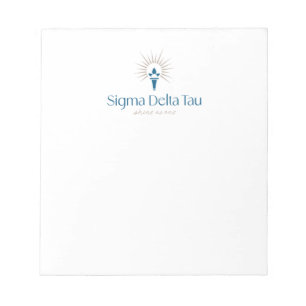 Sigma Delta Tau Sorority Torch & Sunburst Logo Notepad