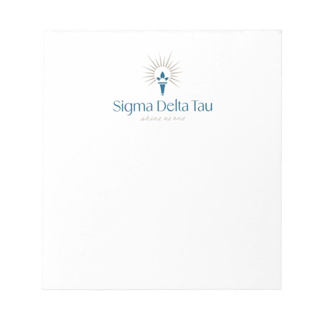 Sigma Delta Tau Sorority Torch & Sunburst Logo Notepad (Front)