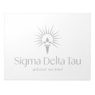 Sigma Delta Tau Sorority Torch & Sunburst Logo Notepad