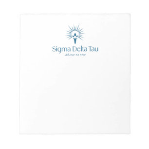 Sigma Delta Tau Sorority Torch & Sunburst Logo Notepad