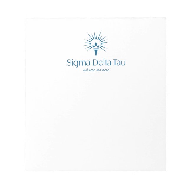 Sigma Delta Tau Sorority Torch & Sunburst Logo Notepad (Front)