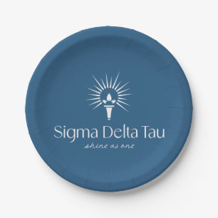 Sigma Delta Tau Sorority Torch & Sunburst Logo Paper Plates