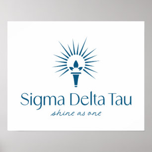 Sigma Delta Tau Sorority Torch & Sunburst Logo Poster