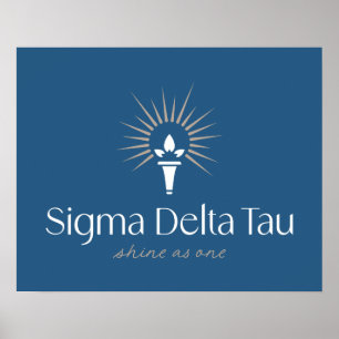 Sigma Delta Tau Sorority Torch & Sunburst Logo Poster