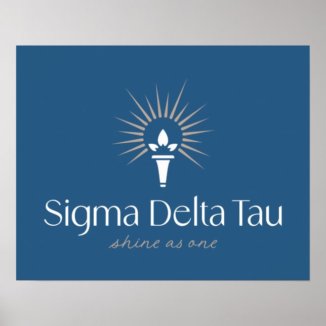 Sigma Delta Tau Sorority Torch & Sunburst Logo Poster (Front)