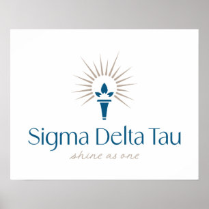 Sigma Delta Tau Sorority Torch & Sunburst Logo Poster