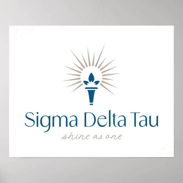 Sigma Delta Tau Sorority Torch & Sunburst Logo Poster (Front)