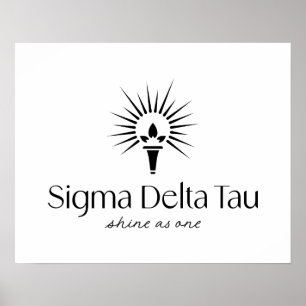 Sigma Delta Tau Sorority Torch & Sunburst Logo Poster