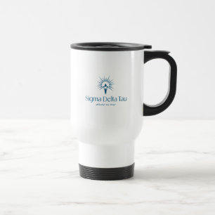 Sigma Delta Tau Sorority Torch & Sunburst Logo Travel Mug