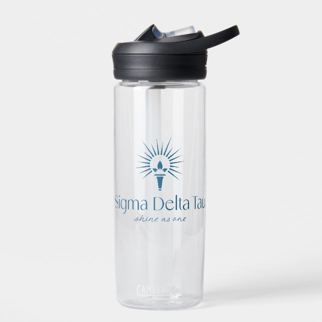 Sigma Delta Tau Sorority Torch & Sunburst Logo Water Bottle (Left)