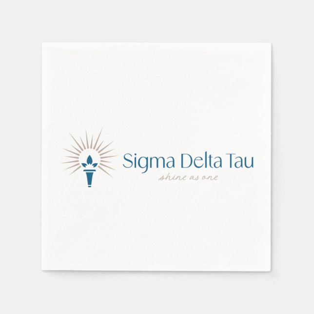 Sigma Delta Tau Sorority Torch & Sunburst Napkins (Front)