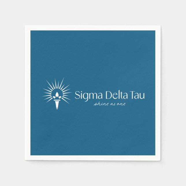 Sigma Delta Tau Sorority Torch & Sunburst Napkins (Front)