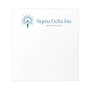 Sigma Delta Tau Sorority Torch & Sunburst Notepad