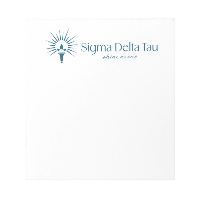 Sigma Delta Tau Sorority Torch & Sunburst Notepad (Front)
