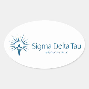 Sigma Delta Tau Sorority Torch & Sunburst Oval Sticker