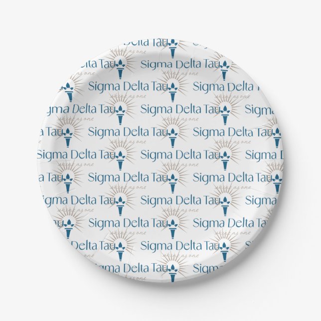Sigma Delta Tau Sorority Torch & Sunburst Paper Plates (Front)
