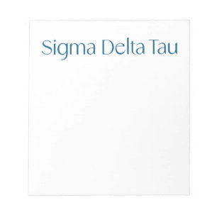Sigma Delta Tau Sorority Wordmark Notepad