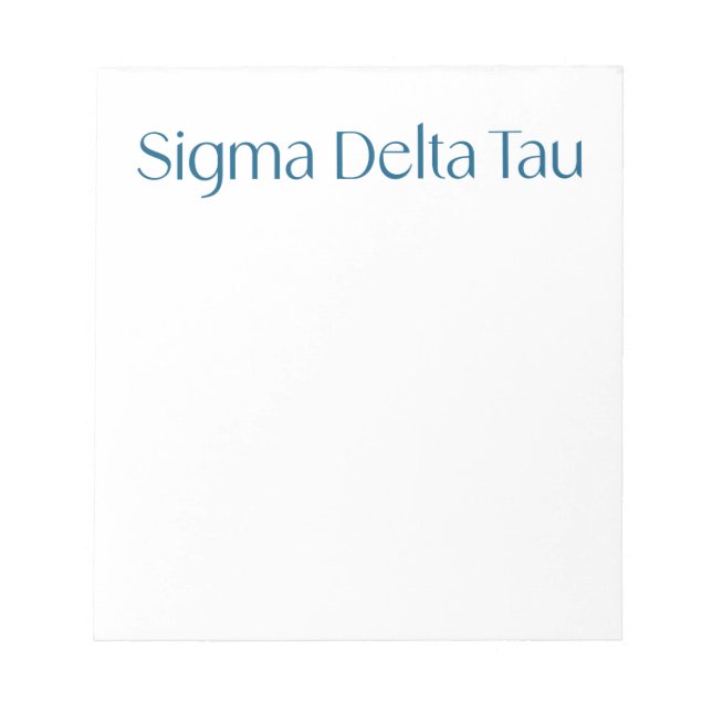 Sigma Delta Tau Sorority Wordmark Notepad (Front)