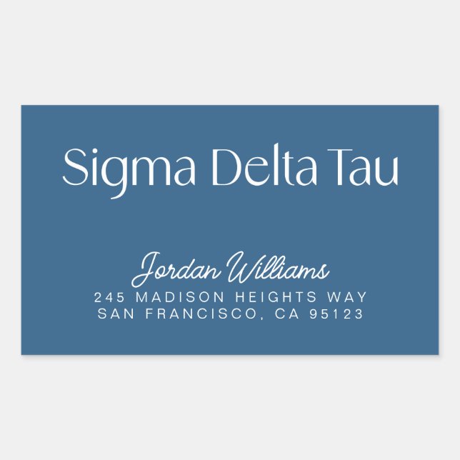 Sigma Delta Tau Sorority Wordmark Rectangular Sticker (Front)