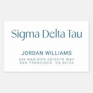 Sigma Delta Tau Sorority Wordmark Rectangular Sticker