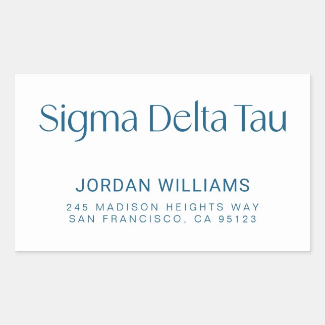 Sigma Delta Tau Sorority Wordmark Rectangular Sticker (Front)
