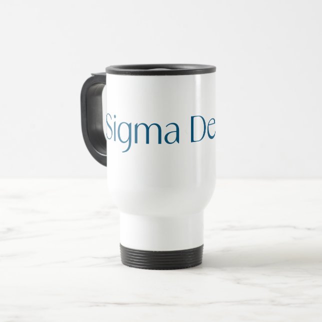 Sigma Delta Tau Sorority Wordmark Travel Mug (Front Left)