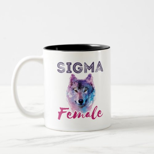 Sigma Female Wolf Lone Loner Meme Two_Tone Coffee Mug