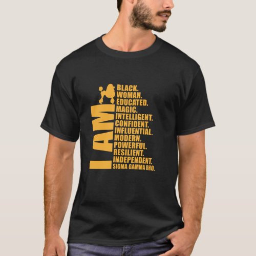 Sigma Gamma Rho Sorority Paraphernalia Black Histo T_Shirt