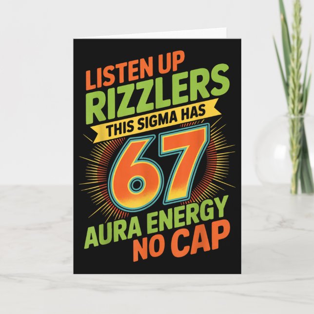 Sigma Has 67 Aura Number 67th Aura Farming Ice Cre Card (Front)