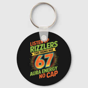 Sigma Has 67 Aura Number 67th Aura Farming Ice Cre Keychain