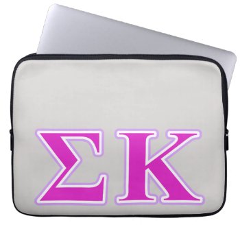 Sigma Kappa Lavender And Pink Letters Laptop Sleeve by SigmaKappa at Zazzle