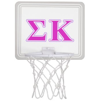 Sigma Kappa Lavender And Pink Letters Mini Basketball Hoop by SigmaKappa at Zazzle