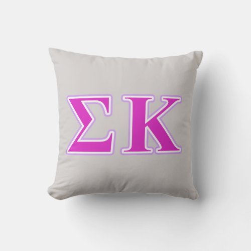 Sigma Kappa Lavender and Pink Letters Throw Pillow