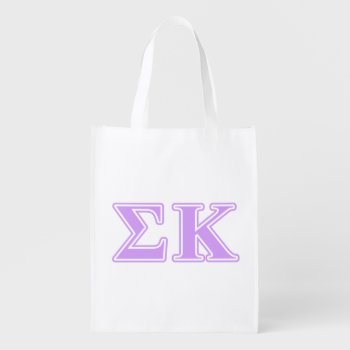 Sigma Kappa Lavender Letters Reusable Grocery Bag by SigmaKappa at Zazzle