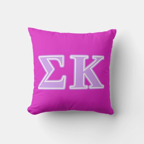 Sigma Kappa Lavender Letters Throw Pillow