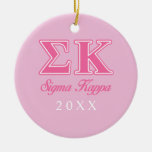 Sigma Kappa Light Pink Letters Ceramic Ornament at Zazzle