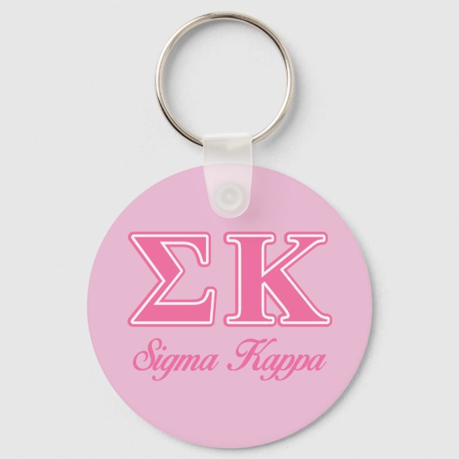 Sigma Kappa Light Pink Letters Keychain (Front)
